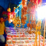 Raksha Bandhan - a popular Hindu festival. Picture displays a Rakhi shop in Rohini, New Delhi, India