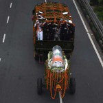 The body of former President APJ Abdul Kalam is transported from the airport to his house in New Delhi on July 28, 2015.