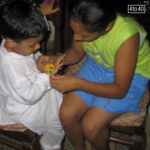 Aprajita Jaitla tying Rakhi to Harman Malik on Rakhi Festival
