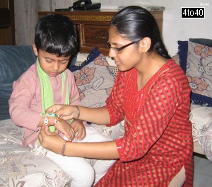 Kavneet Kaur tying Rakhi to Harman Malik on Raksha Bandhan Day