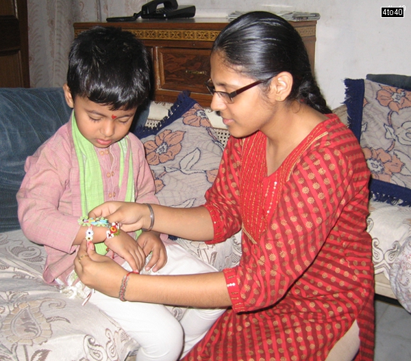 Kavneet Kaur tying Rakhi to Harman Malik on Raksha Bandhan Day