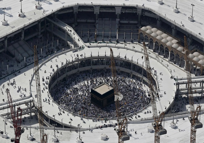 An aerial view of the Grand Mosque is seen on the second day of Eid al-Adha, during the annual haj pilgrimage in the holy city of Mecca on September 25, 2015