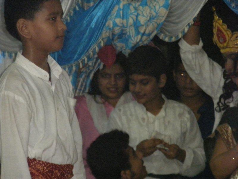 Aradhya Sharma performing a play during Janmashtami celebrations