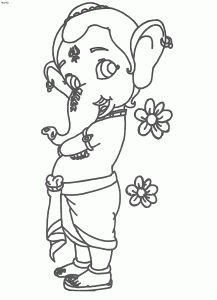Bal Ganesh Coloring Page