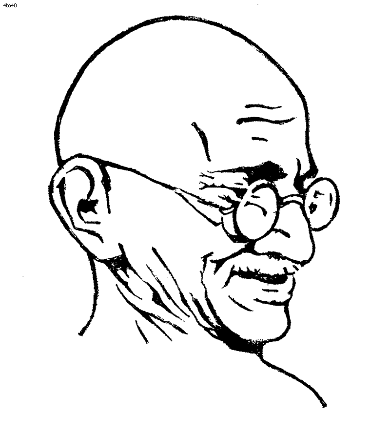 Bapu Mahatma Gandhi Coloring Page