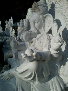 Bhagwan Ganesh Plaster of Paris statues being prepared for Ganesh Chaturthi Festival
