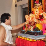 Bollywood actor Jeetendra offers prayers the elephant-headed Hindu god Lord Ganesh during the Ganesh festival in Mumbai on September 18, 2015