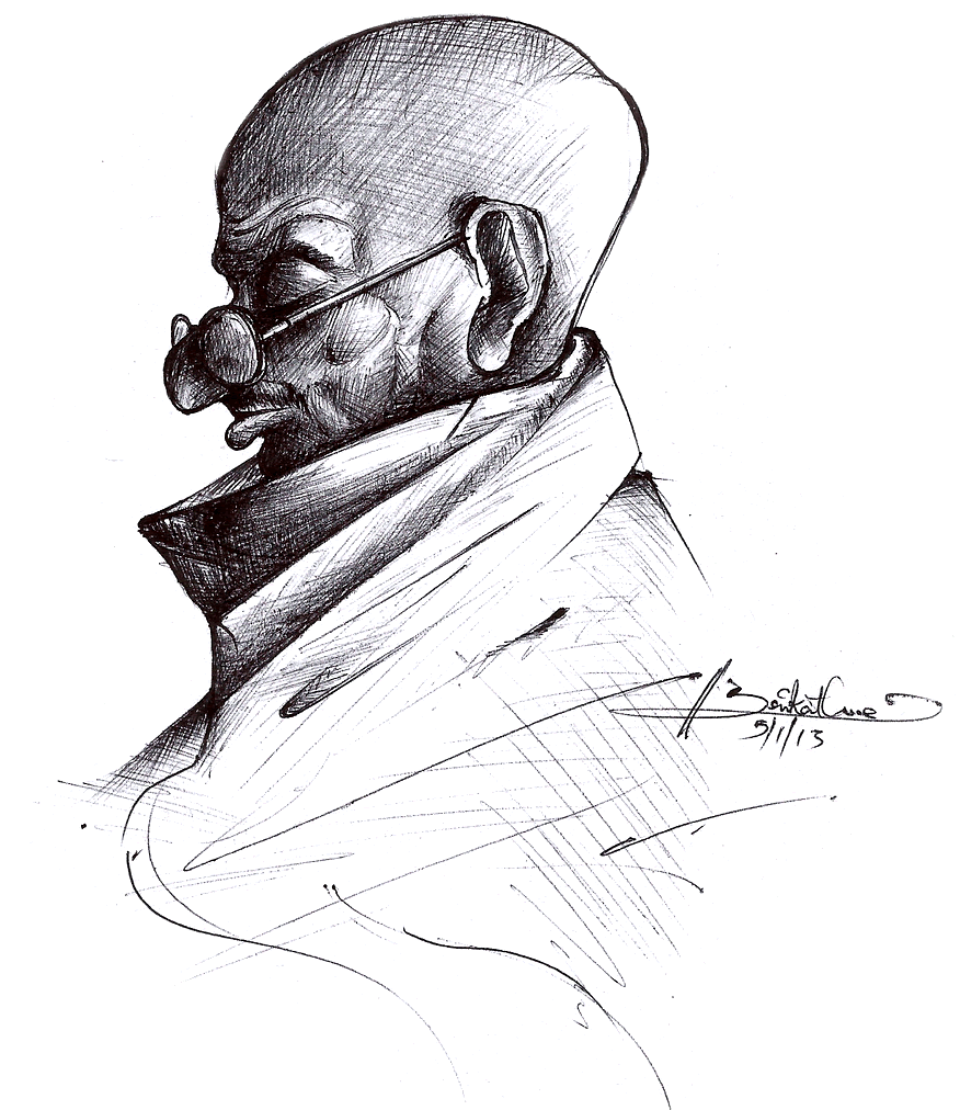 Caricature of Mahatma Gandhi