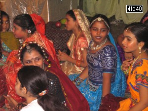 Children waiting for their chance to perform dance on Janmashtami Festival