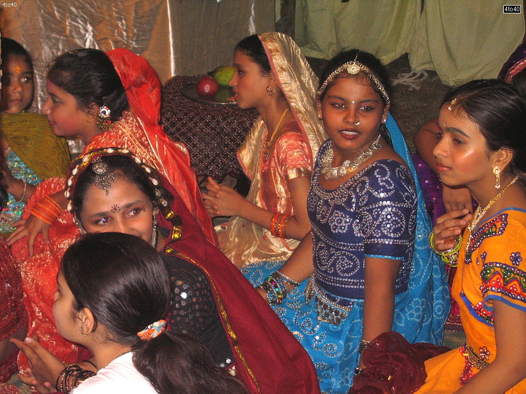 Children waiting for their chance to perform dance on Janmashtami Festival