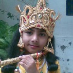 Dressed as Lord Krishna