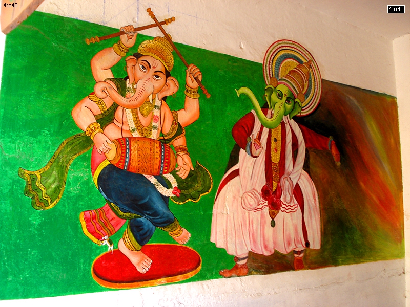 Ganesh ji wall painting as Kathakali Dancer