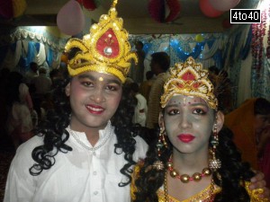 Kanishk Chadha & Tushar Seth dressed as Balram and Krishna on Janmashtami festival eve at Cosy Apartments, Sector 9, Rohini, New Delhi
