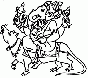 Lord Ganesh riding on mushak