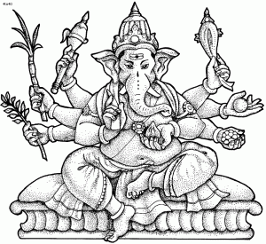 Lord Ganesha Coloring Page