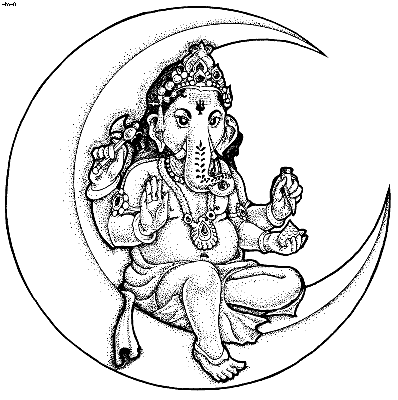 Lord Ganesha on Moon
