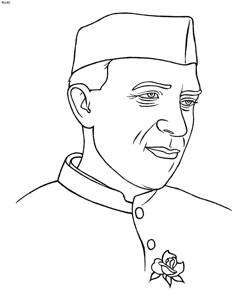 Jawaharlal Nehru Sketch Drawing Sketch Coloring Page