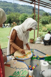 Participating students can be seen painting interesting motifs