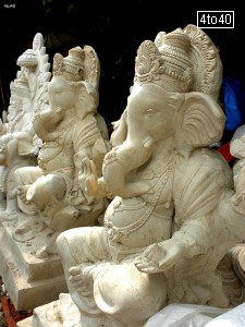 Plaster of Paris. statues are made for Ganesh Chaturthi Festival which are later submerged in water