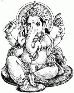 Shri Ganesh Line Art