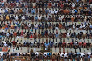 Students pray at Ar-Raudhatul Hasanah Islamic boarding school on the first day of Ramadan in Medan, North Sumatra, Indonesia June 6.