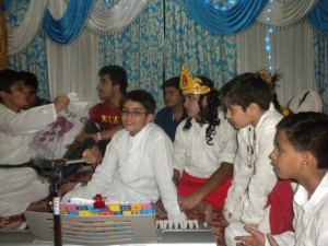 Tejas Tuli prepared for singing a devotional bahajan on the Janmashtami eve