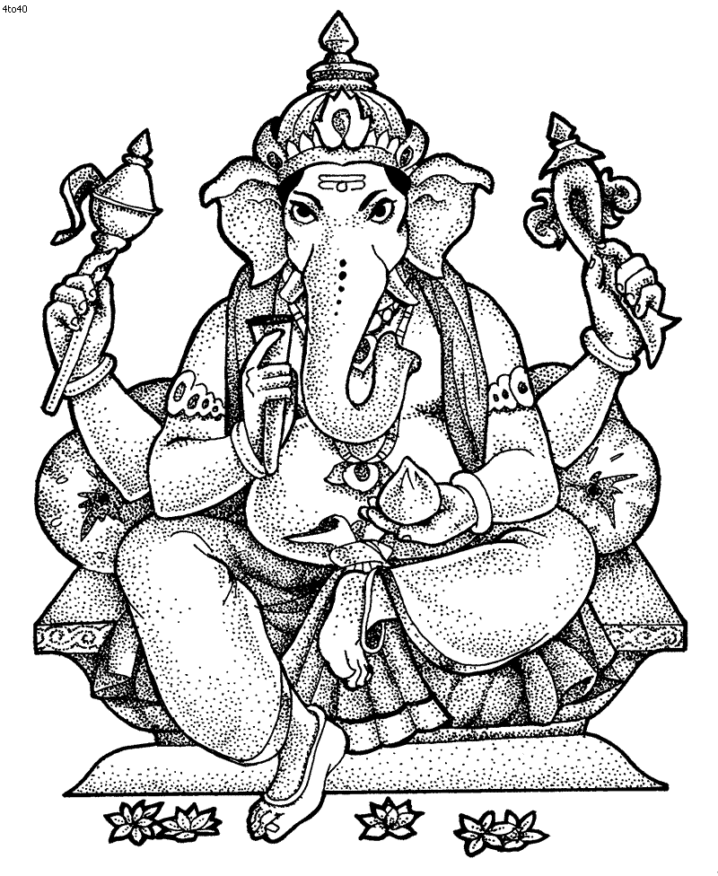 Gajavakra - Ganapati Coloring Page