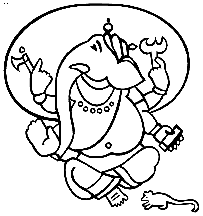 Ganesha Chaturthi coloring page