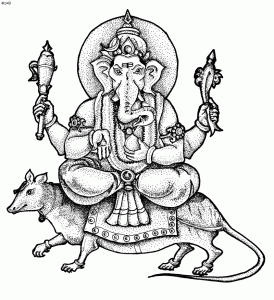 Ganesh Ji on his sawari Mooshak