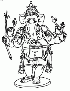 Krishapingaksha - Lord Ganesha Coloring Page