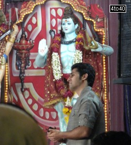 A devotee enjoying bhajan at Mata ki Chowki at Cosy Apartment, Sector 9, Rohini, New Delhi