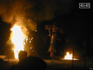 Before setting fire on Ravana - effigies of Meghnath and Kumbhakaran are burnt
