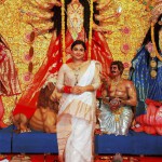 Bollywood actress Vidya Balan visits a Durga puja pandal in Mumbai