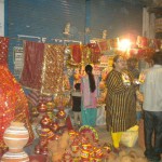 Devotees shopping for Navratri Festival items at Razapur Gaon, Rohini, New Delhi