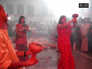 Dhunuchi Dance at a Durga Puja celebration in Gurgaon