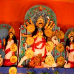 Durga Puja festival marks the victory of Goddess Durga over the evil buffalo demon Mahishasura