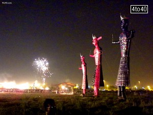 Fireworks at Dussehra Mela near Swarna Jayanti Park, Rohini, New Delhi