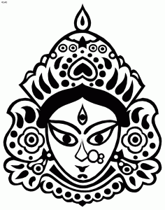 Goddess Durga Face Coloring Page