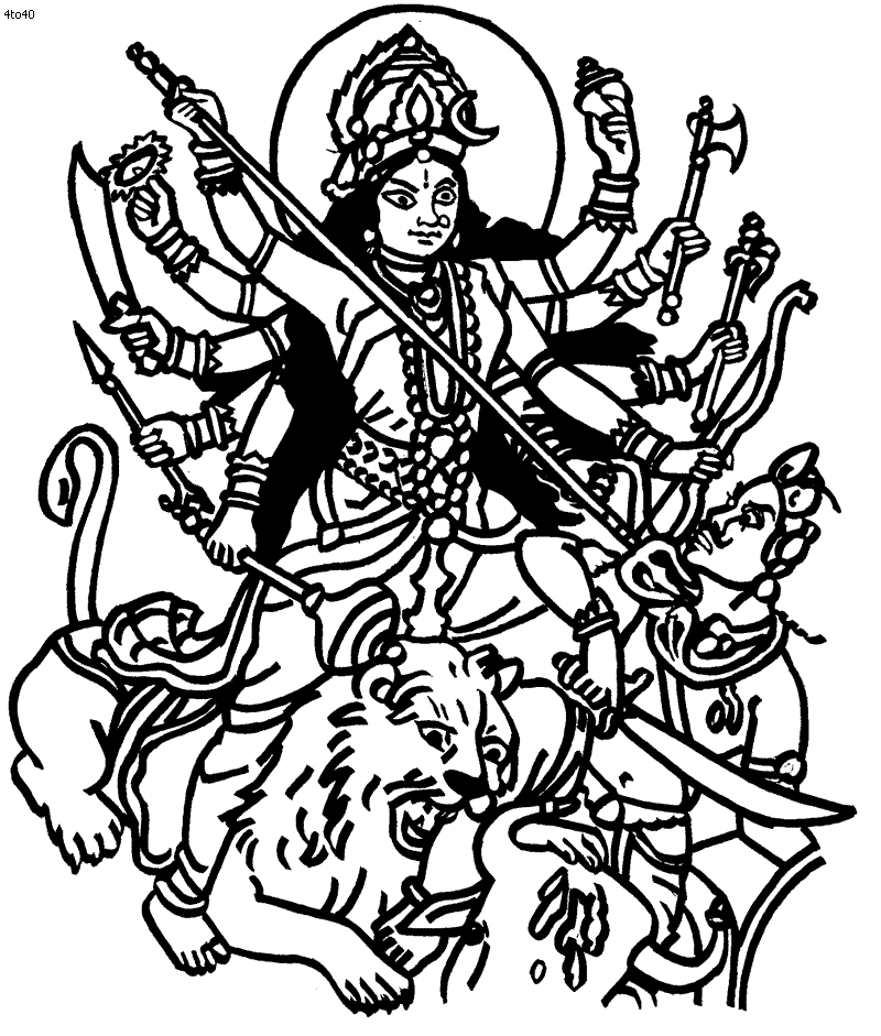 Goddess Durga Killing Mahisasura