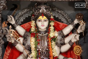 Goddess Durga statue at one of the pandal in Kolkata