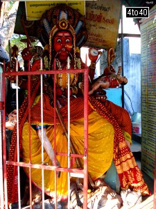 Goddess Durga statue in South Indian Temple