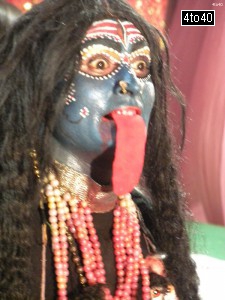 Goddess Kali has four arms and hands depicting her immense strength