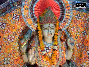 Goddess Parvati Marble Statue in a temple in Rohini, New Delhi