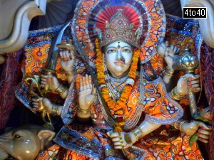 Goddess Shakti Marble Idol at Ram Mandir, Rohini, New Delhi