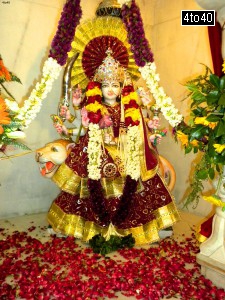 Goddess Shakti Marble Statue in Ram Mandir, Rohini, New Delhi