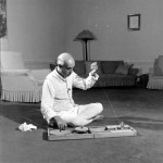 Jawaharlal Nehru at spinning wheel