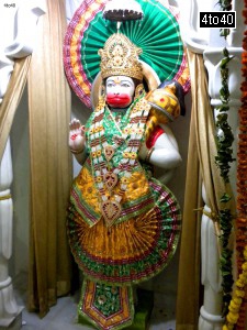 Lord Hanuman Marble Statue at Rama Mandir, Sector 11, Rohini, New Delhi