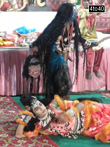Lord Shiva at the feet of Maa Kali