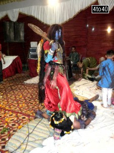 Lord Shiva at the feet of Mahakali