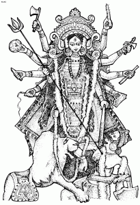 Maa Durga Coloring Page